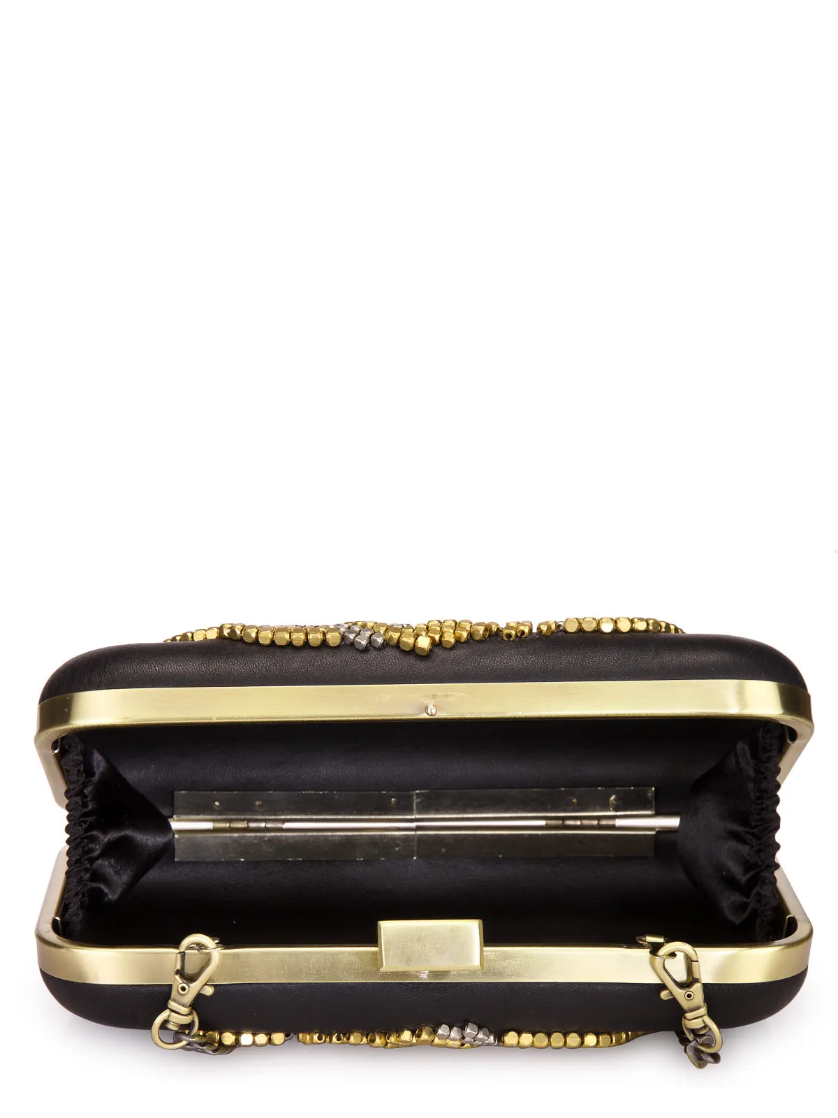 Floral Metal Beaded Clutch