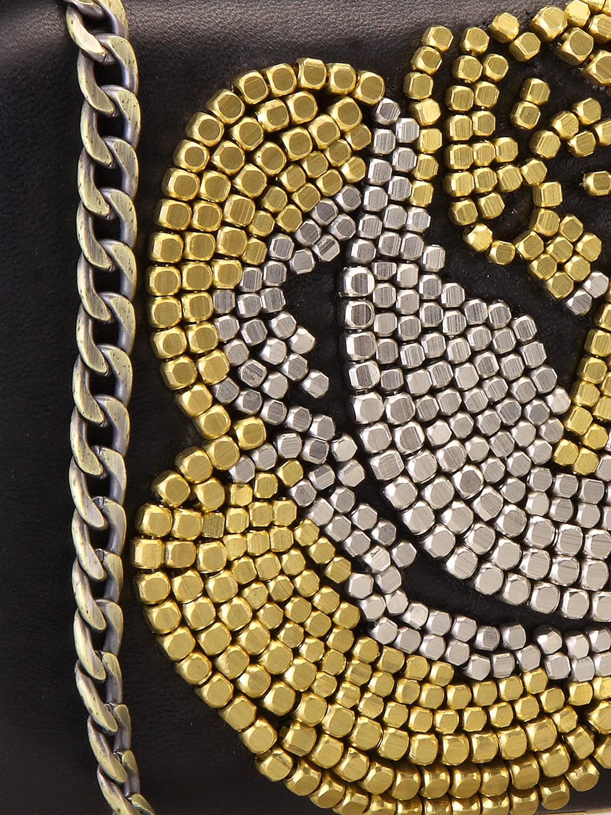 Floral Metal Beaded Clutch