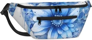 Flower Heart Sling Bag Crossbody Backpack Chest Daypack for Women Sport Travel Hiking Casual Bag Multipurpose Waist Pack With Zipper Closure Adjustable Strap Shoulder Bag
