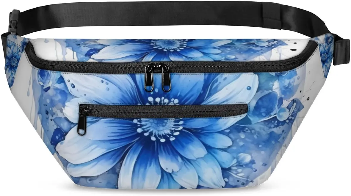 Flower Heart Sling Bag Crossbody Backpack Chest Daypack for Women Sport Travel Hiking Casual Bag Multipurpose Waist Pack With Zipper Closure Adjustable Strap Shoulder Bag