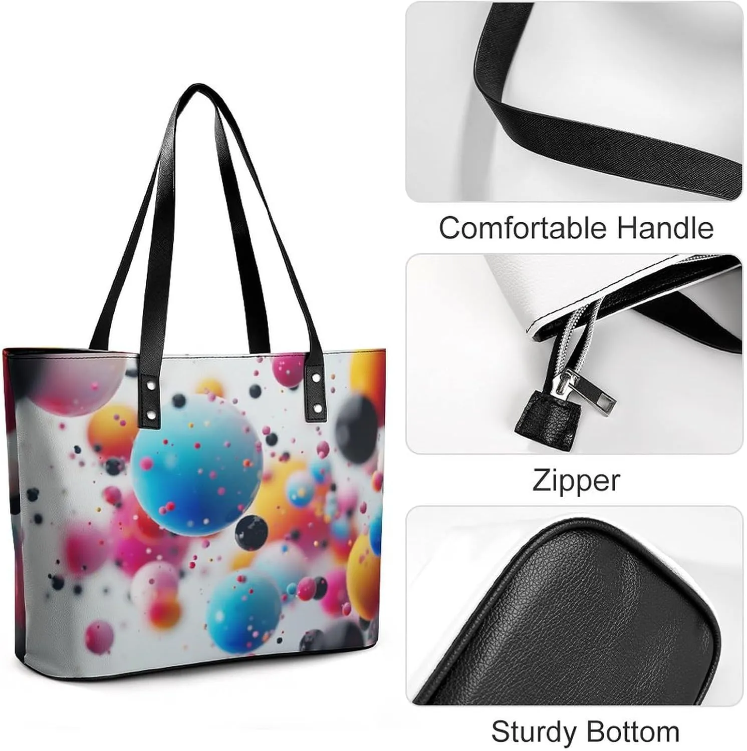 Flowers Women Soft Leather Handbags Tote Purses Shoulder Bucket Bags