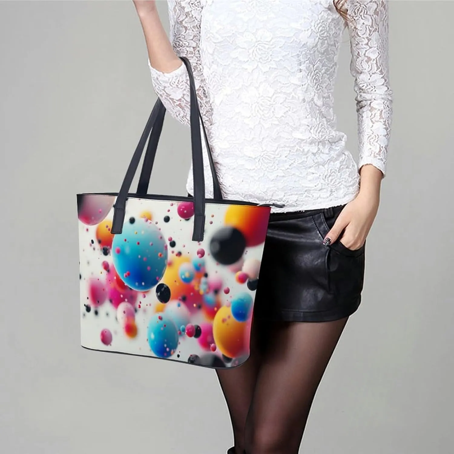 Flowers Women Soft Leather Handbags Tote Purses Shoulder Bucket Bags