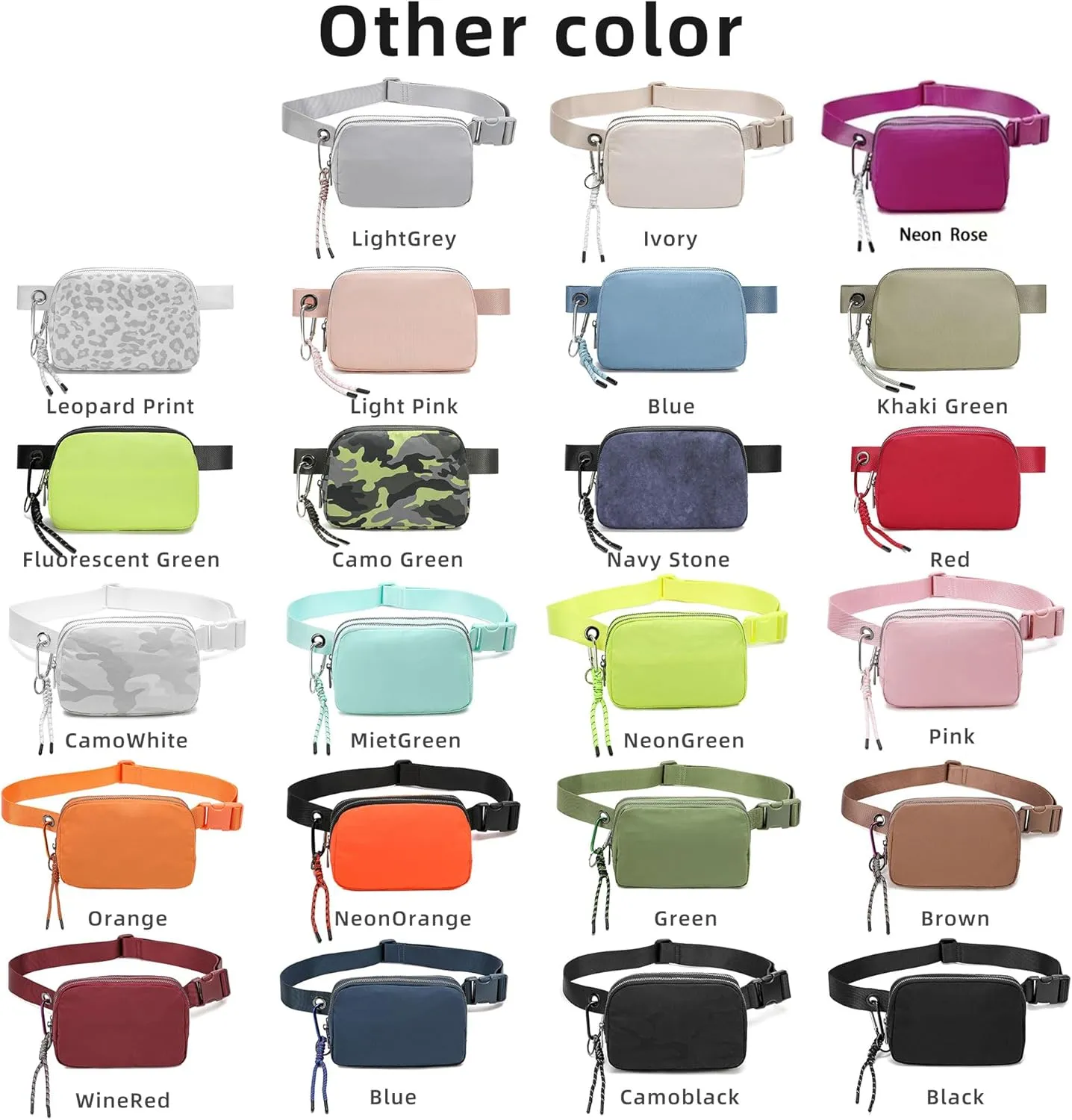 FODOKO Fanny Packs for Women Men, Fashionable Belt Bag Waist Pack for Women with Adjustable Strap, Bum Bag for Running Hiking Travel Workout (Orange)