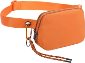 FODOKO Fanny Packs for Women Men, Fashionable Belt Bag Waist Pack for Women with Adjustable Strap, Bum Bag for Running Hiking Travel Workout (Orange)