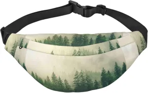 Fog Forest Print Fanny Pack Waist Packs For Men Women, Waist Bag Hip Pack For Travel Hiking Running Outdoor Sports