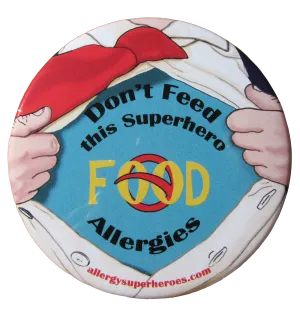 Food Allergy Superhero Boy Button