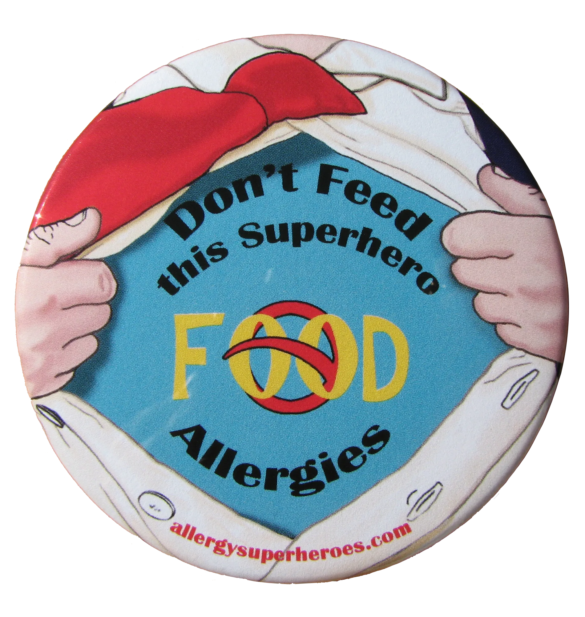 Food Allergy Superhero Boy Button