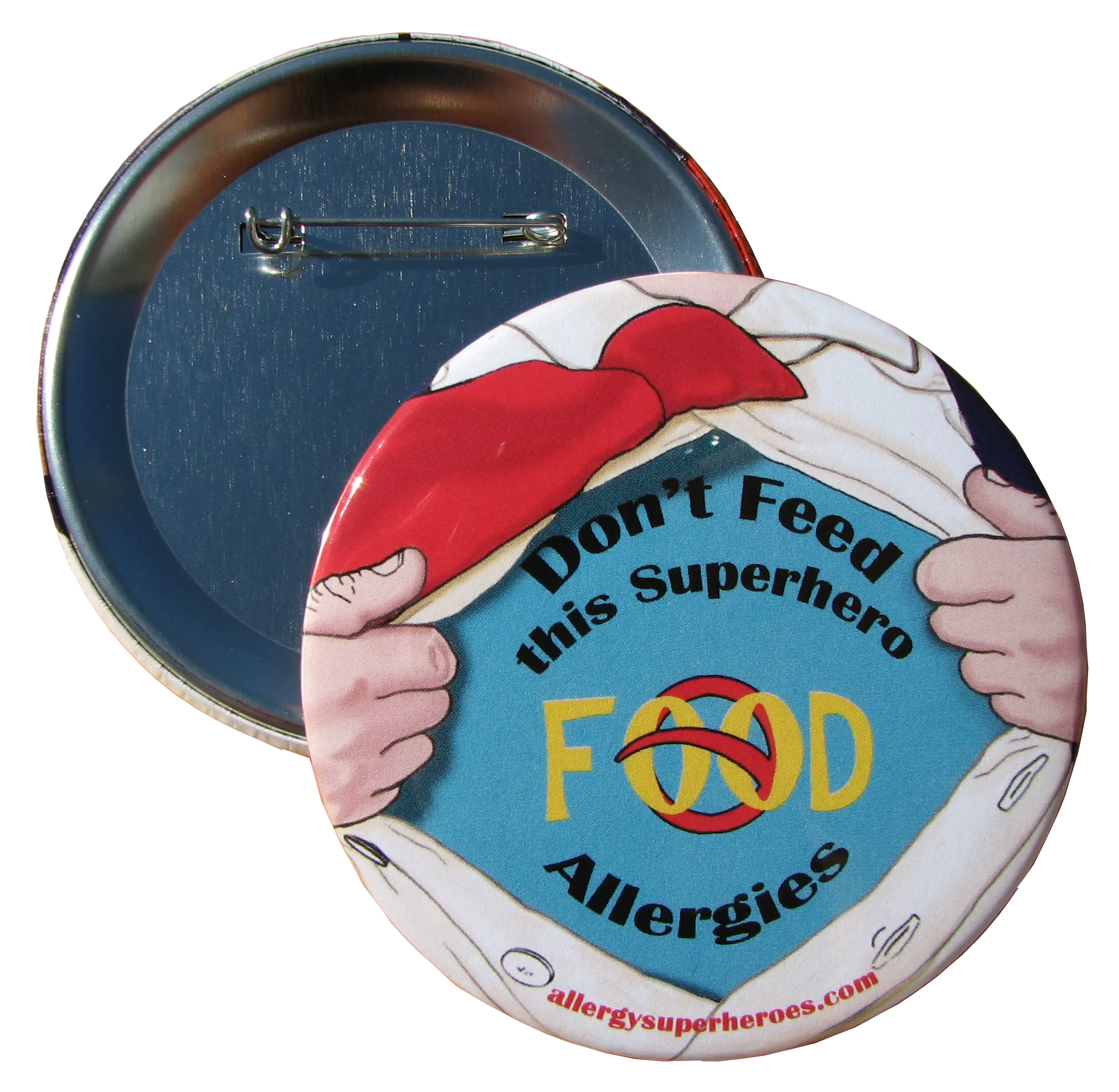 Food Allergy Superhero Boy Button