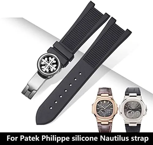 For PP Patek Philippe Silicone Watch Belt 5711 5712g Nautilus Watch Strap Special Interface 25mm*13mm Watchband