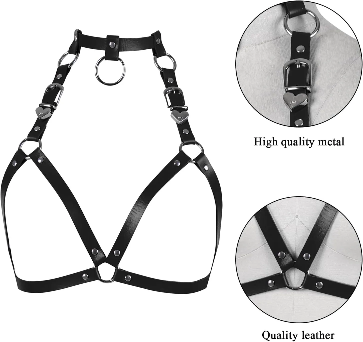 FOTN Body Leather Waist Belt Harness Women Fashion Punk Goth Top Belt Bondage Chest Straps Studded Lingerie BDSM