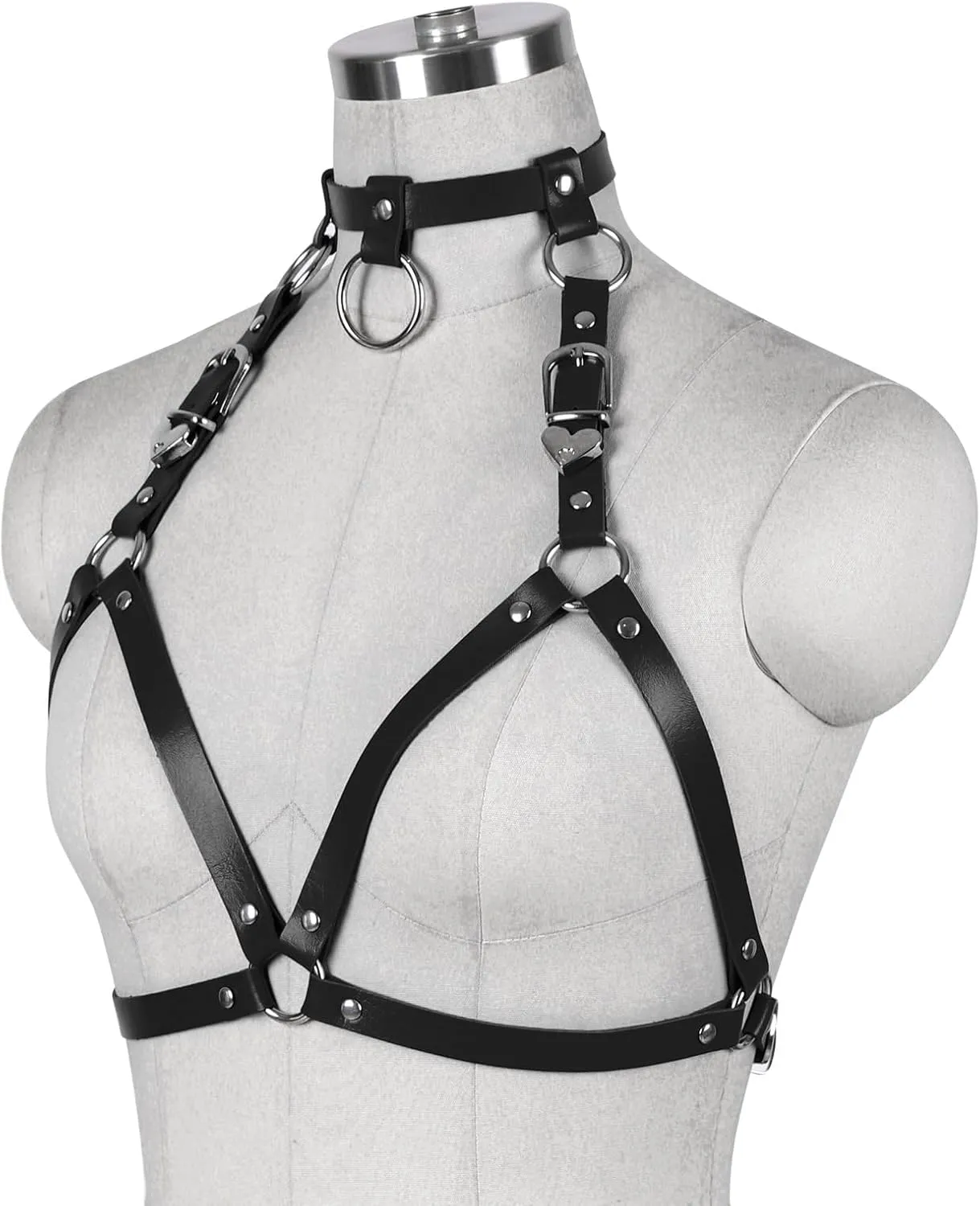 FOTN Body Leather Waist Belt Harness Women Fashion Punk Goth Top Belt Bondage Chest Straps Studded Lingerie BDSM