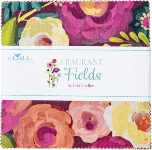 Fragrant Fields Riley Blake 5-inch Stacker, 42 Precut Fabric Quilt Squares by Lila Tueller