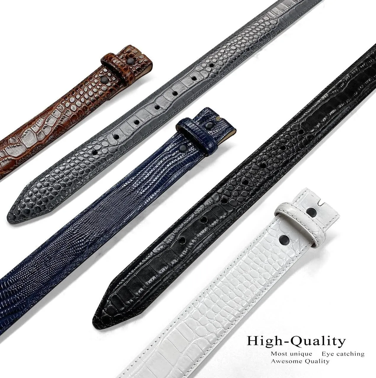 Full-Grain Cowhide Genuine Leather Dress Belt Strap with Snaps,1-3/8"(35mm) &1-1/2"(38mm) Wide