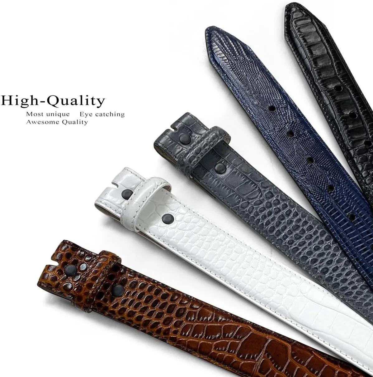 Full-Grain Cowhide Genuine Leather Dress Belt Strap with Snaps,1-3/8"(35mm) &1-1/2"(38mm) Wide