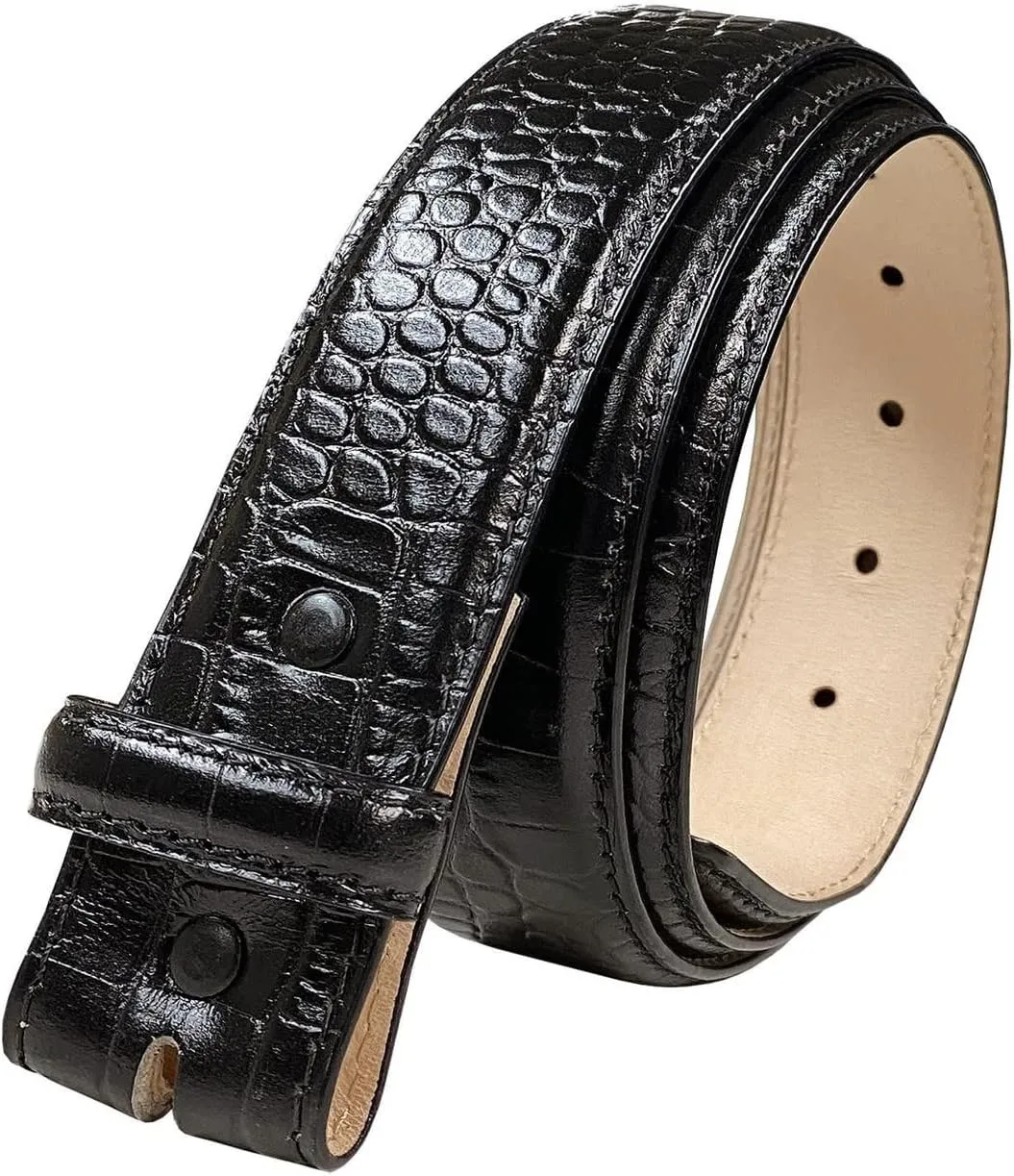 Full-Grain Cowhide Genuine Leather Dress Belt Strap with Snaps,1-3/8"(35mm) &1-1/2"(38mm) Wide
