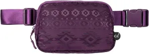 Funky Junque Crossbody Bag Sling Belt Stadium Waist Fanny Concert Bag: Aztec - Purple