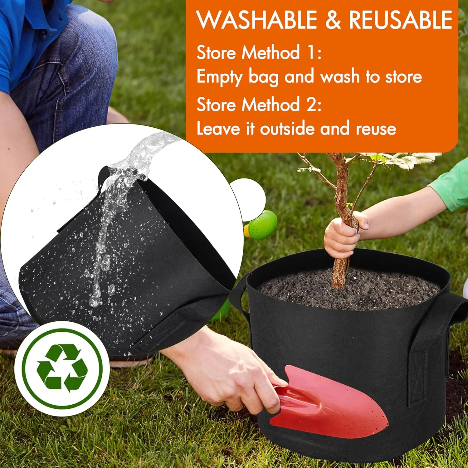 Gardzen 6-Pack 10 Gallon Grow Bags, Aeration Fabric Pots with Handles, Heavy Duty Cloth Pots for Plants