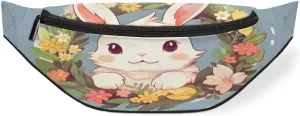 Garland Rabbit Fanny Pack for Women Men Waist Pack Crossbody Bag with Adjustable Belt for Travel Hiking Running Cycling Festivals
