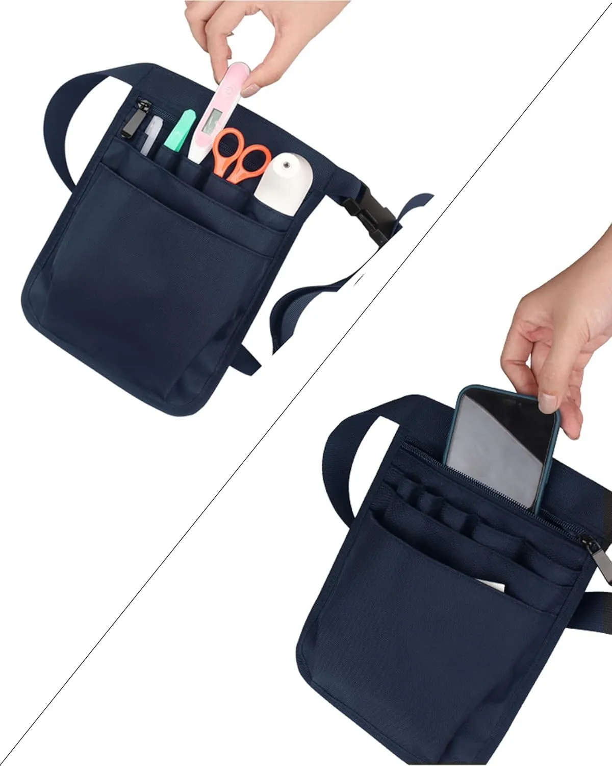 GEEDUD Nurse Fanny Pack, Nurse Pouch for Women Men Nurses Utility Pocket Organizer(Blue)