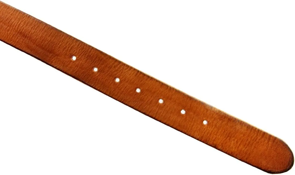 Genuine Full Grain One-Piece 100% Leather Plain Belt Strap with Snaps or Heavy-Duty Strap, 1-1/2" (38mm) Wide