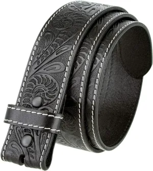 Genuine Full Grain Western Engraved Tooled Leather Strap or Belt 1-1/2" Wide