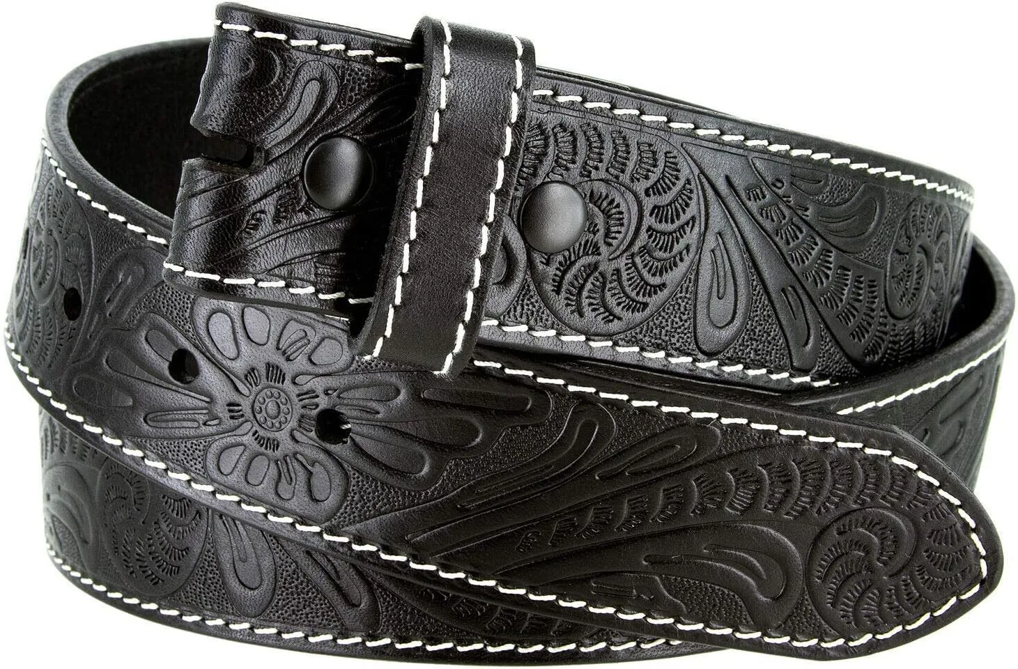 Genuine Full Grain Western Engraved Tooled Leather Strap or Belt 1-1/2" Wide