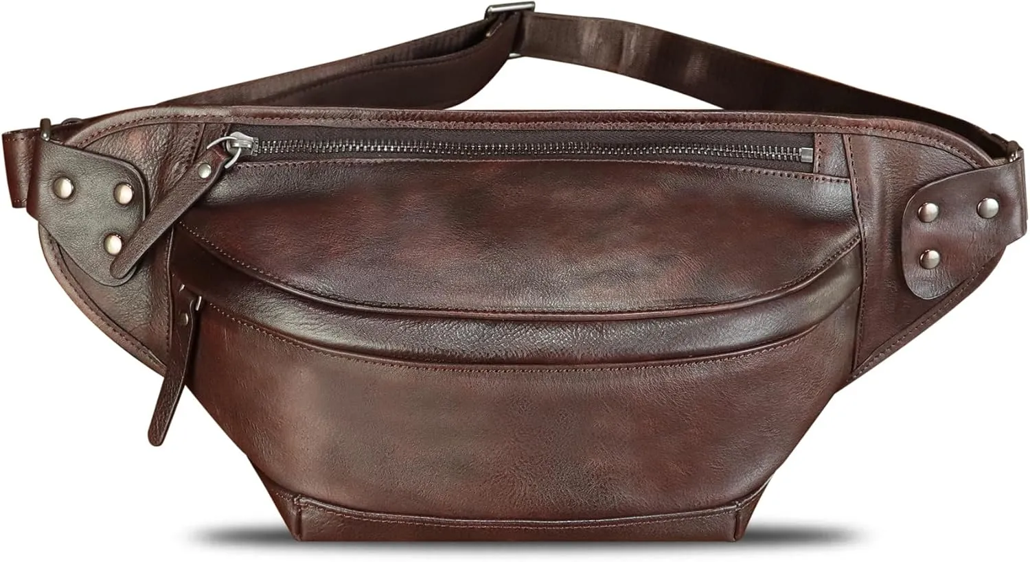 Genuine Leather Fanny Packs for Men and Women Hip Waist Bag Real Leather Fanny Bag Sling Bag Crossbody Chest Purses (Coffee)