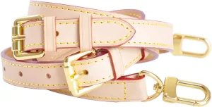 Genuine Vachetta Leather Crossbody Replacement Straps for Purses Shoulder Bags (0.71"W - 2 Adjusting Buckles)