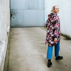 Georgie Rain Coat Evie Kemp Purple Fleur