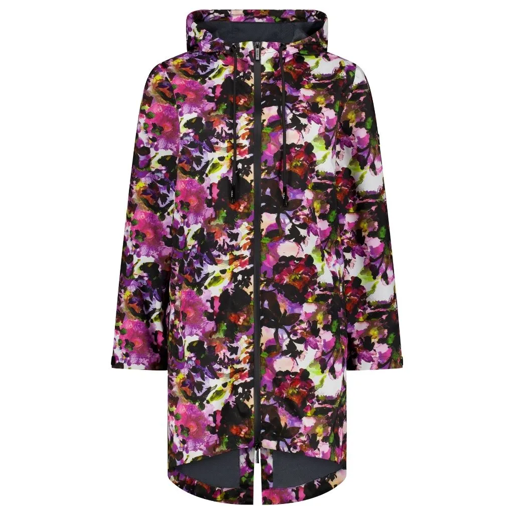 Georgie Rain Coat Evie Kemp Purple Fleur