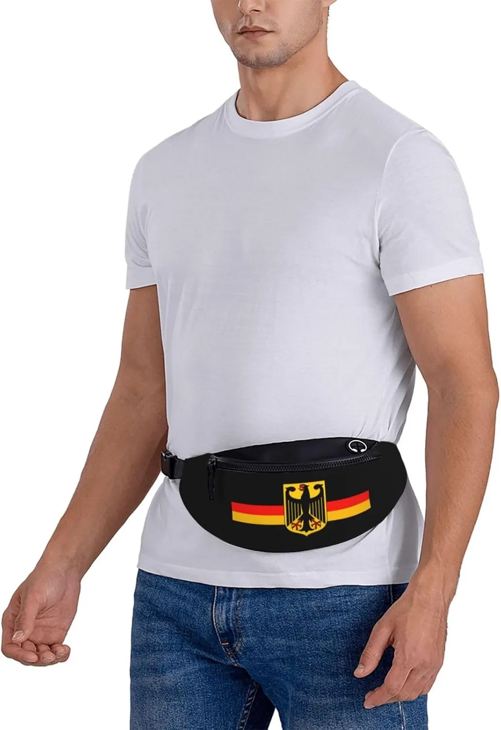 German Flag With Eagle Fanny Pack Daypack Crossbody Waist Bag For Travel Sports Running Hiking