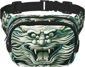 giant dragon soars Square double - layer fanny pack with adjustable shoulder strap - travelling fanny pack - perfect for outdoor sports