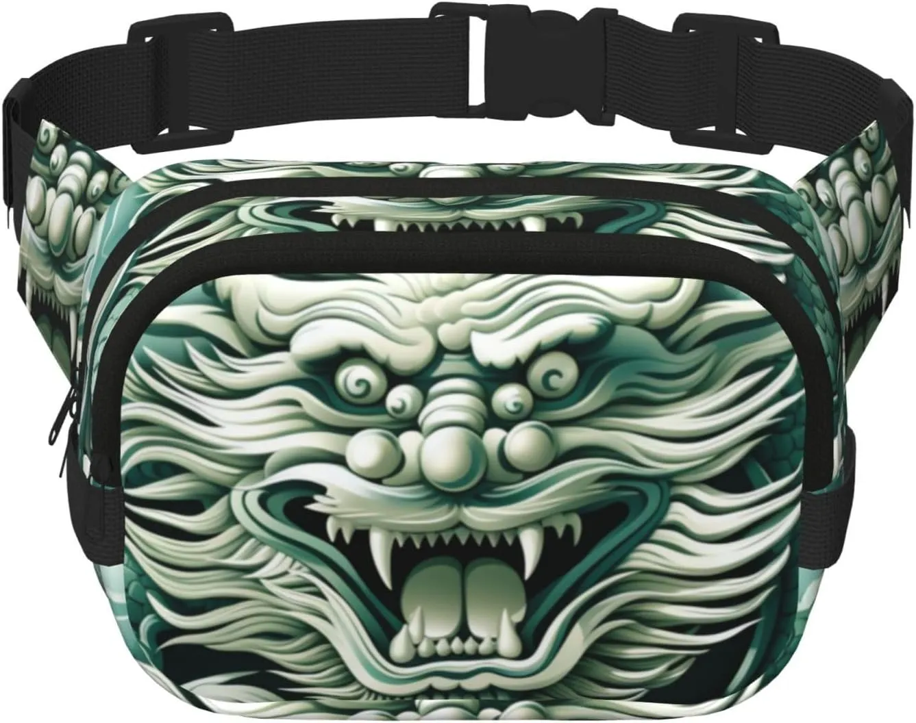 giant dragon soars Square double - layer fanny pack with adjustable shoulder strap - travelling fanny pack - perfect for outdoor sports