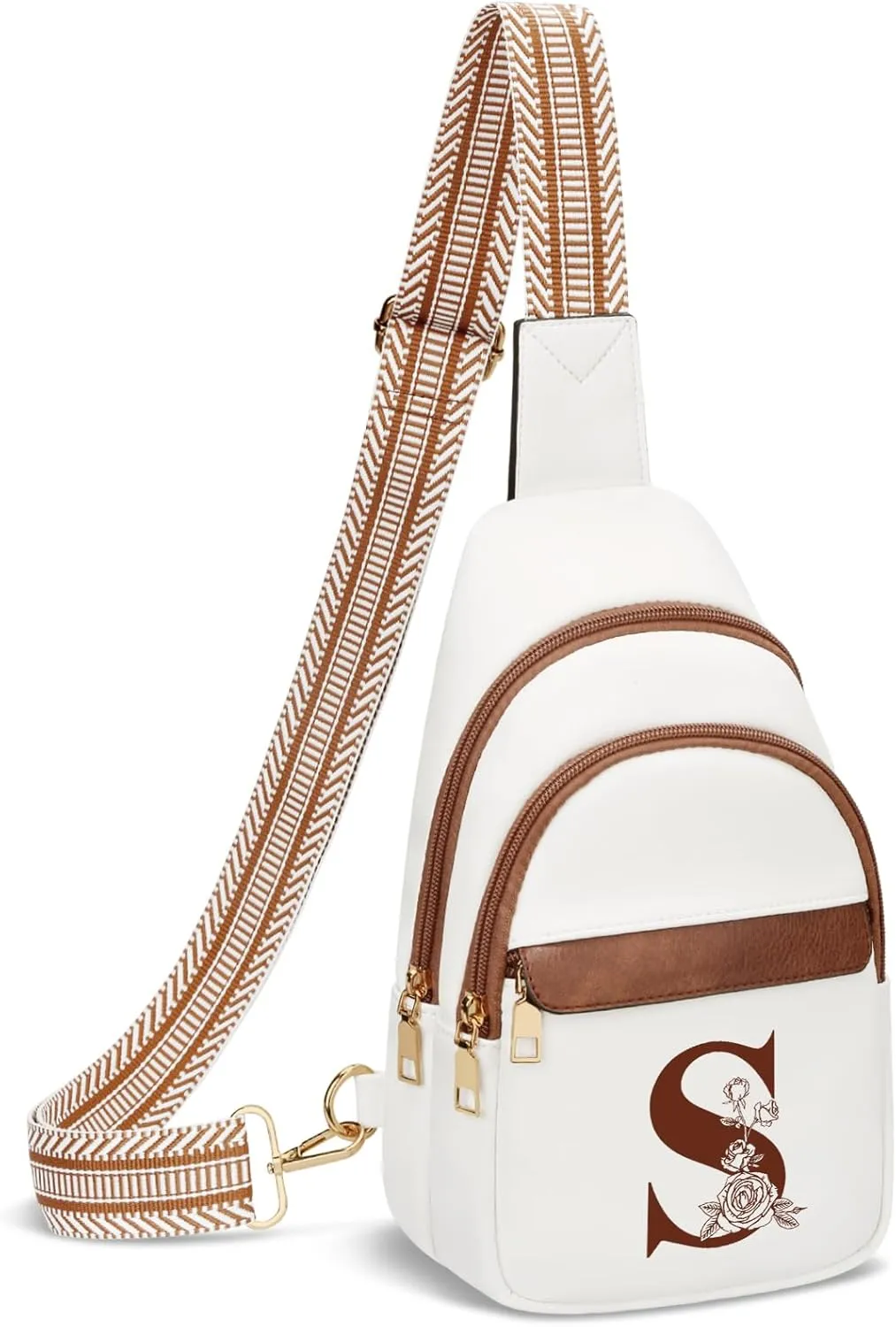 Gifts for Women Mothers Day Gifts Crossbody Bags Sling Bag Fanny Packs for Women with Initial Letter Chest Bag for Travel, S