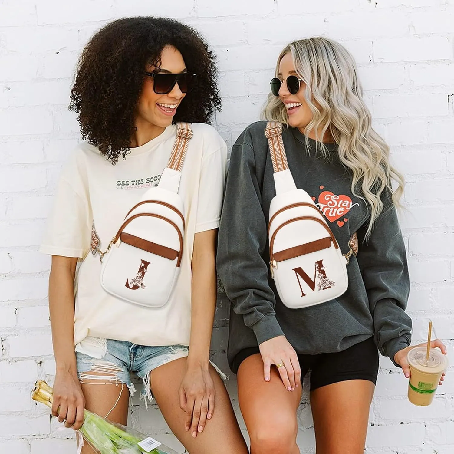 Gifts for Women Mothers Day Gifts Crossbody Bags Sling Bag Fanny Packs for Women with Initial Letter Chest Bag