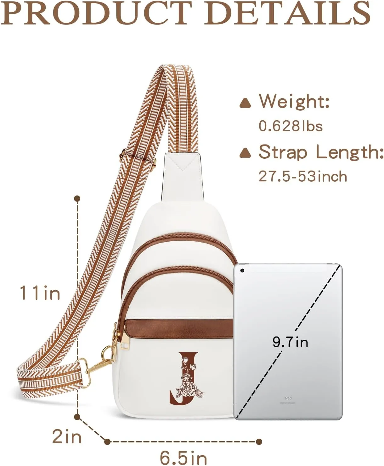 Gifts for Women Mothers Day Gifts Crossbody Bags Sling Bag Fanny Packs for Women with Initial Letter Chest Bag