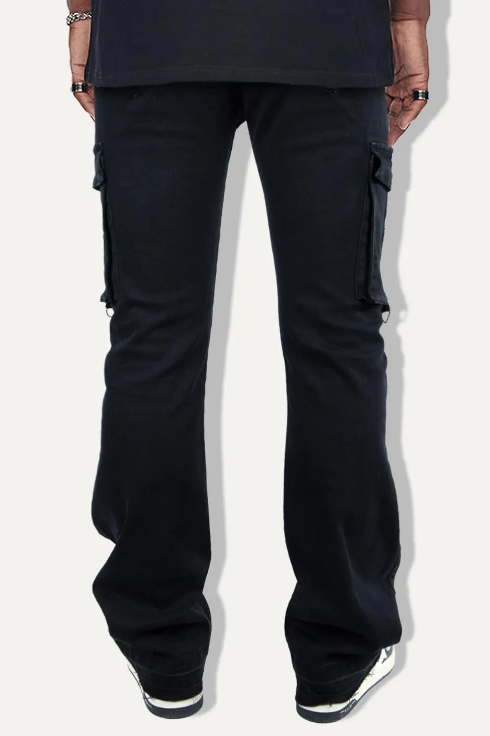 GINGTTO Men's Cargo Jeans Baggy Wide Leg Denim Pants Hip Hop Streetwear