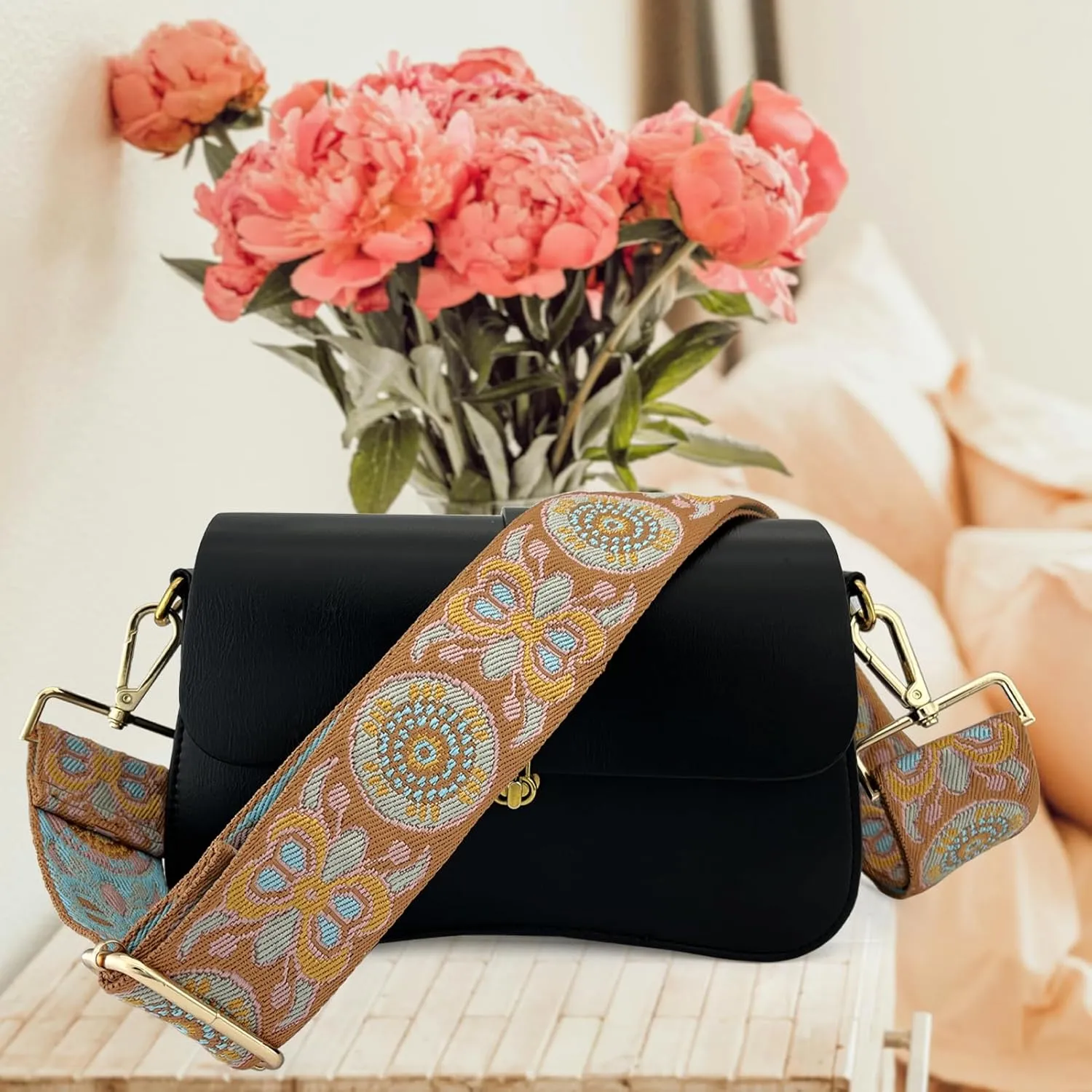 GINJKGO Purse Straps Replacement Crossbody - Adjustable Bag Strap for Purses, Wide Shoulder Strap for Women Guitar Purses