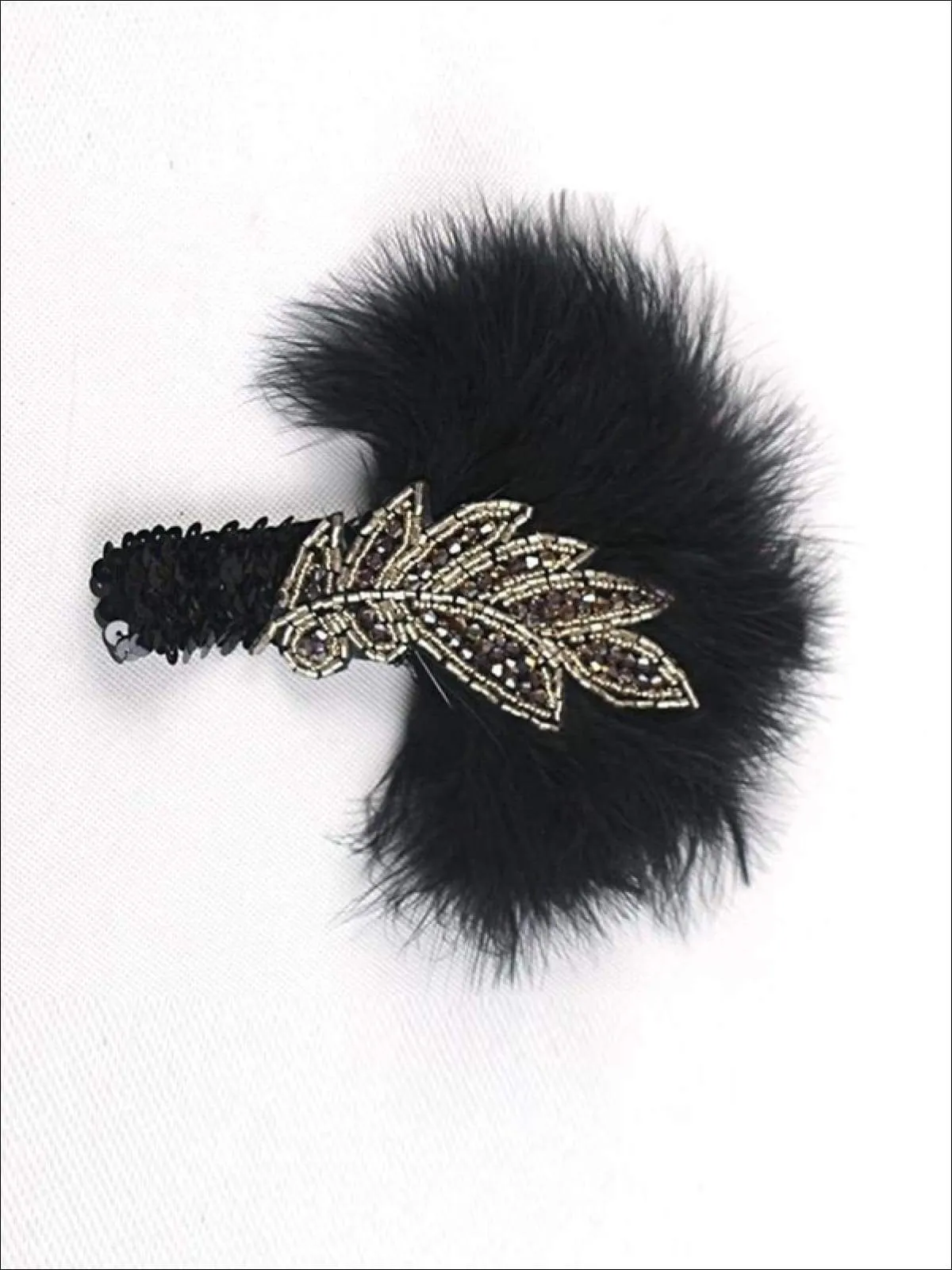 Girls Vintage Feather Sequin Embellished Flapper Headpiece