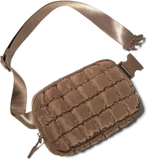 Gitus Trending Gifts for Women Puffer Crossbody Bags for Women Belt Bag Fanny Pack with Adjustable Straps Lightweight Quilted Puffy Bag Woman Gifts (Dart Brown)