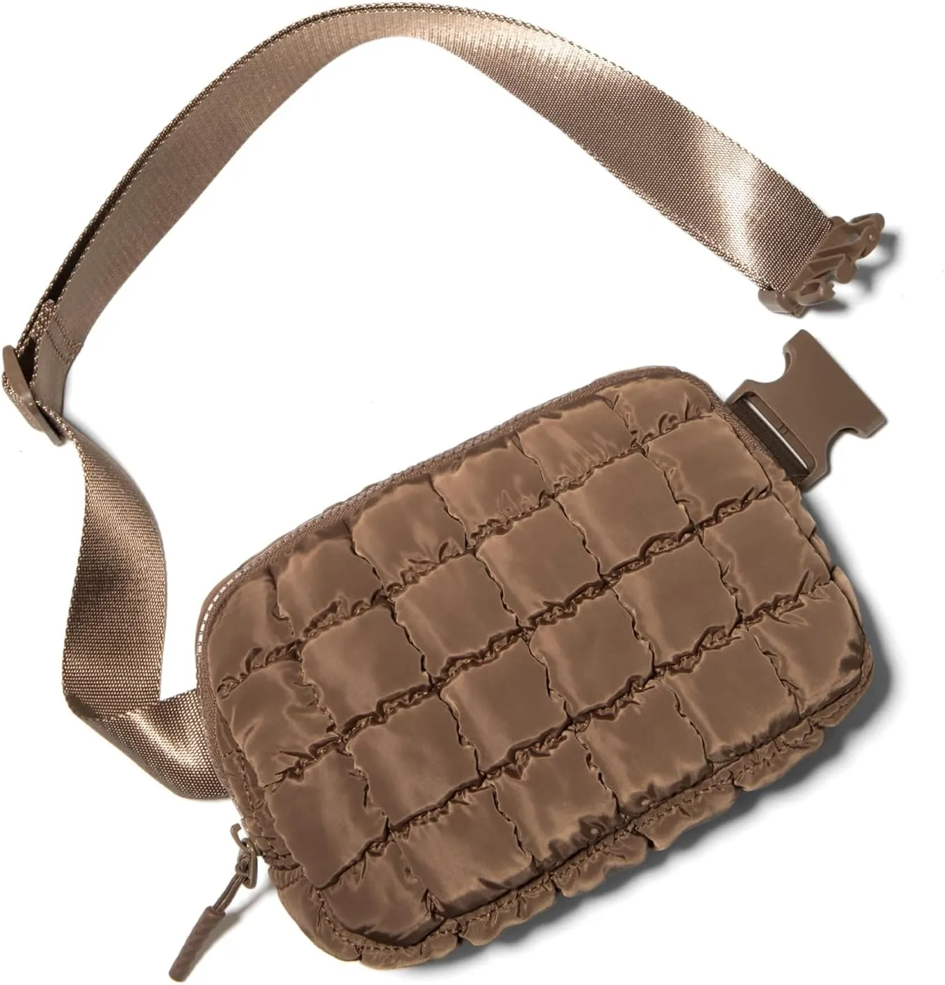 Gitus Trending Gifts for Women Puffer Crossbody Bags for Women Belt Bag Fanny Pack with Adjustable Straps Lightweight Quilted Puffy Bag Woman Gifts (Dart Brown)