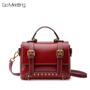 Go Meetting Genuine Leather Women Shoulder Bags