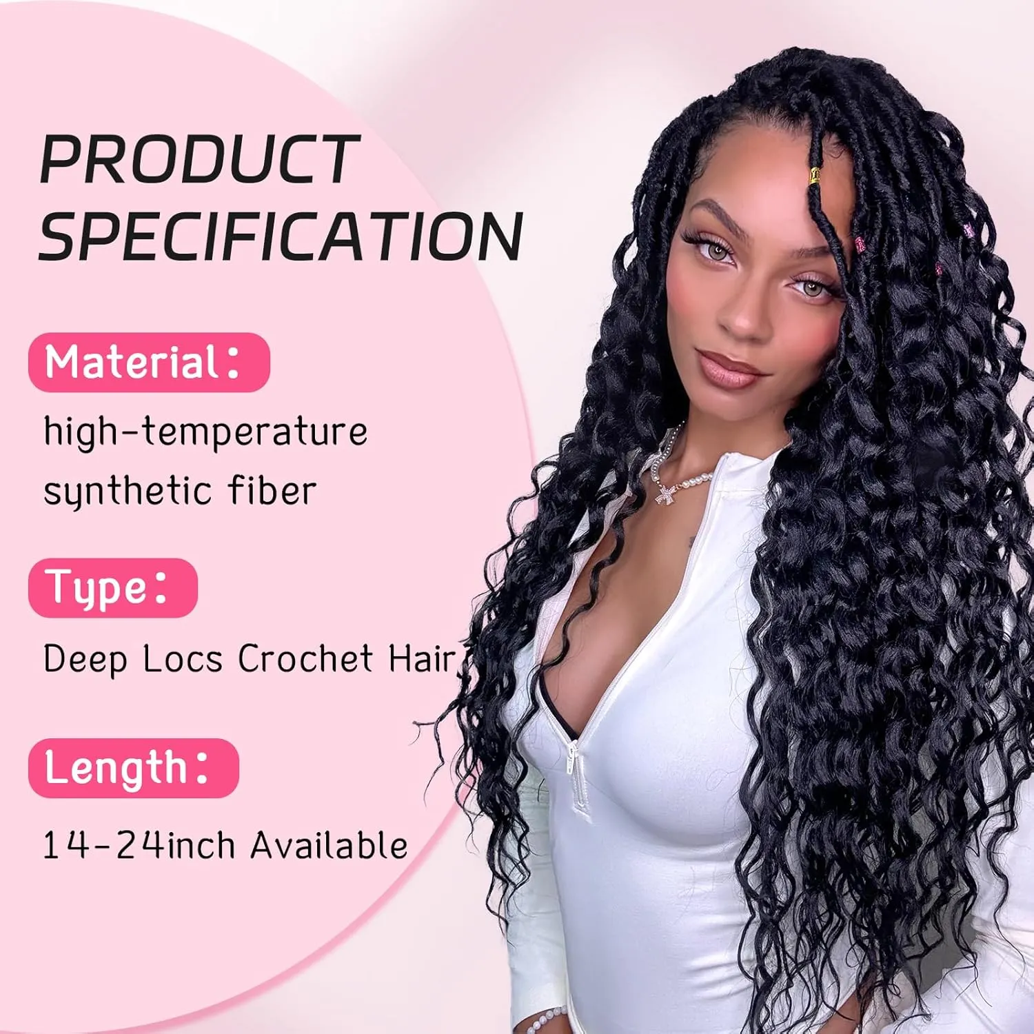 Goddess Locs Crochet Hair Deep Faux Locs With Curly Ends Tbug 18 Inch 8 Packs of Pre Looped Curly Crochet Hair for Women with Stylish Deep Wave Ends