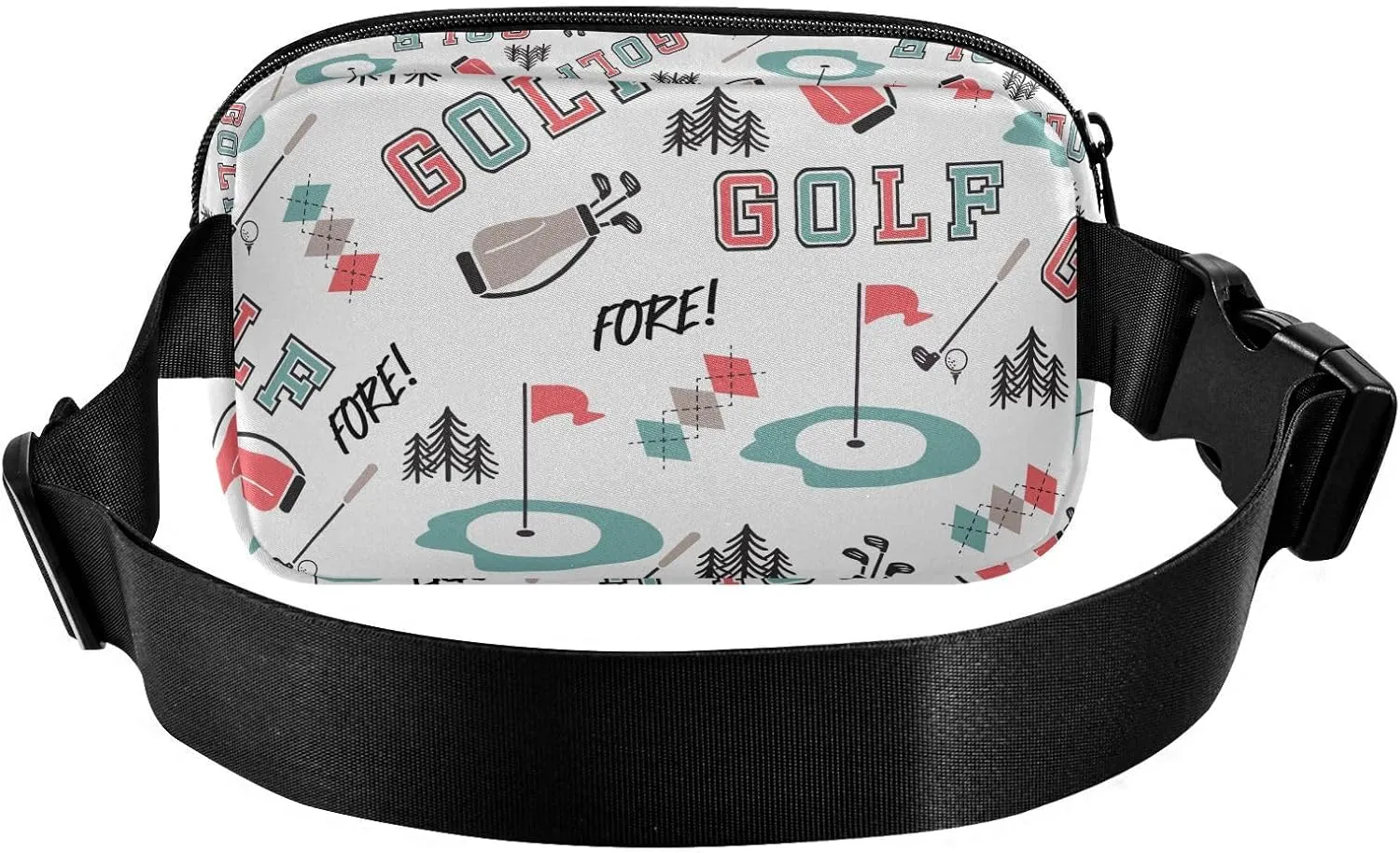 Golf Items White Fanny Pack for Women Men Crossbody Belt Bag Fashion Waist Packs Purse with Adjustable Strap Dupes for Shopping Traveling