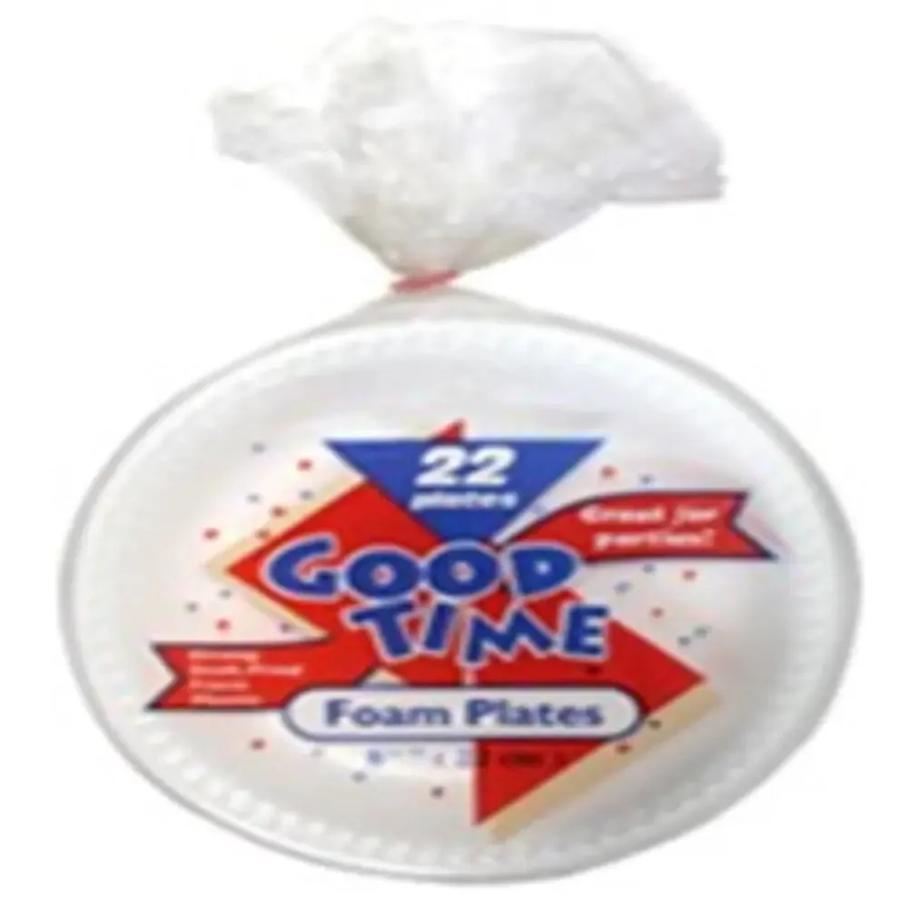 Good Time Foam Three Compartment Plate 22ct 8 7/8" - Case - 24 Units