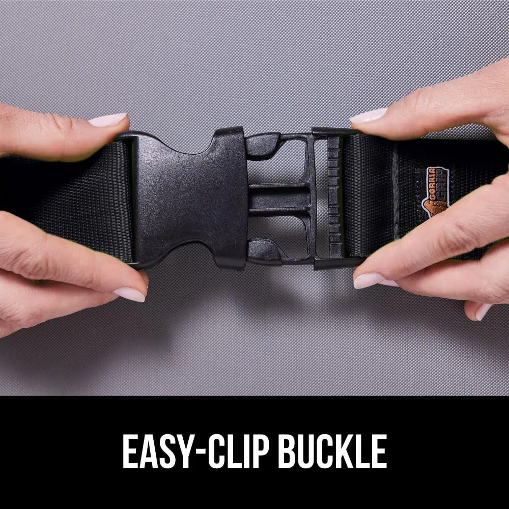 GORILLA GRIP Heavy Duty 4 Pack Adjustable Luggage Straps for Suitcases, Easy to Identify Travel Belt Connector Holds Suitcase Together, Extends Life of Bag, Strap Connects Two Bags, Accessories, Black