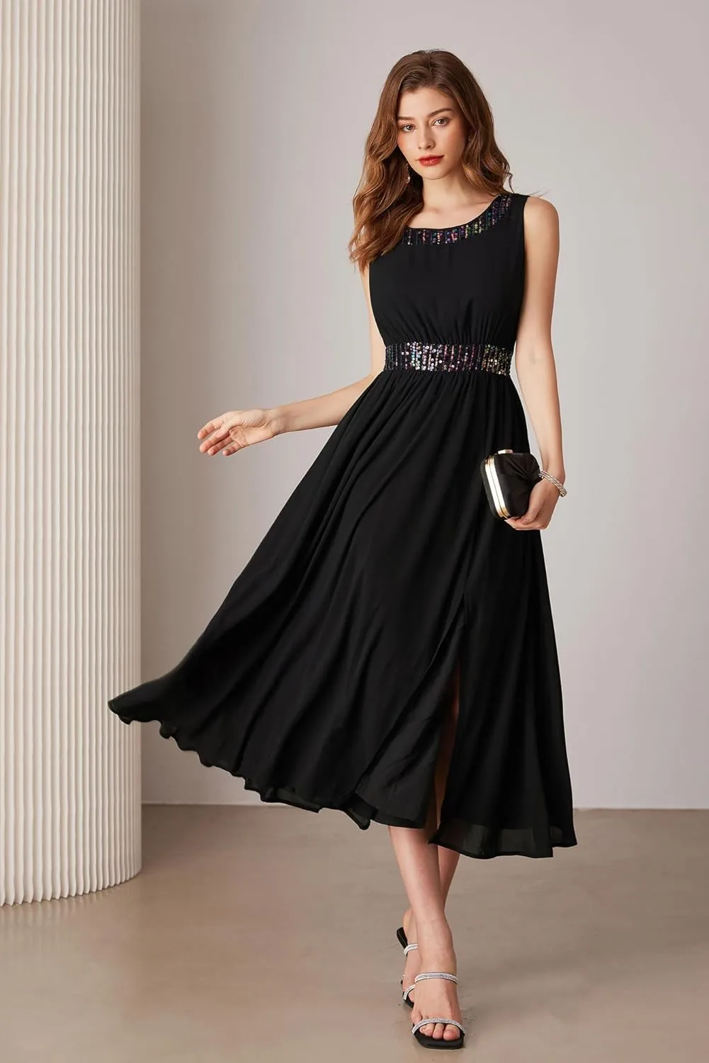 GRACE KARIN Women's Formal Dresses Mother of The Bride Dresses for Wedding Party Cocktail Dress Two Piece Dress Sequin Dress