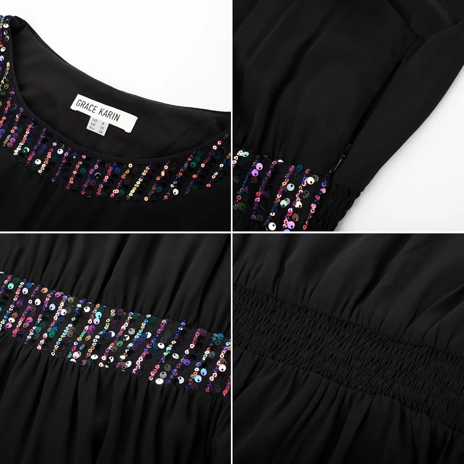 GRACE KARIN Women's Formal Dresses Mother of The Bride Dresses for Wedding Party Cocktail Dress Two Piece Dress Sequin Dress