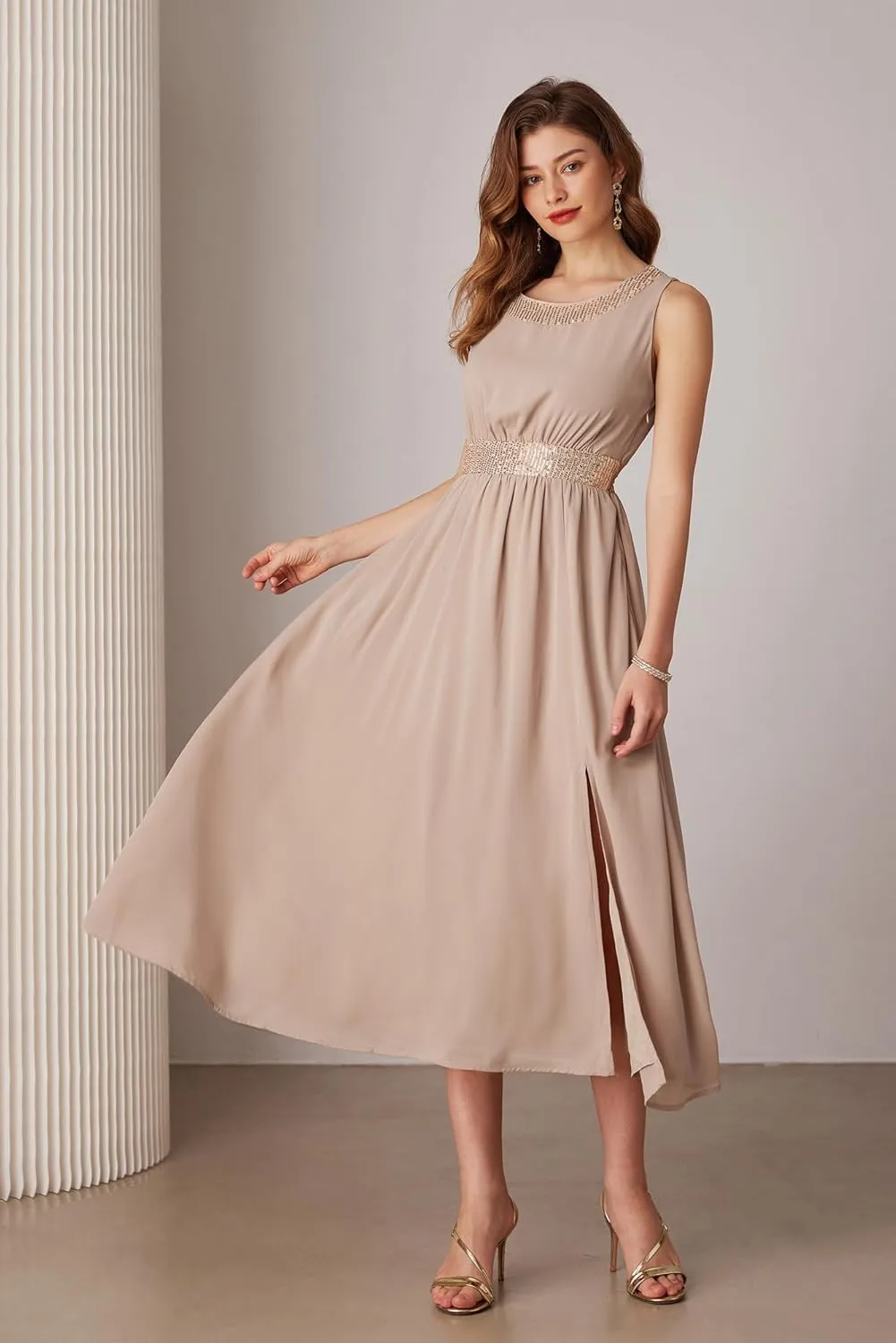 GRACE KARIN Women's Formal Dresses Mother of The Bride Dresses for Wedding Party Cocktail Dress Two Piece Dress Sequin Dress