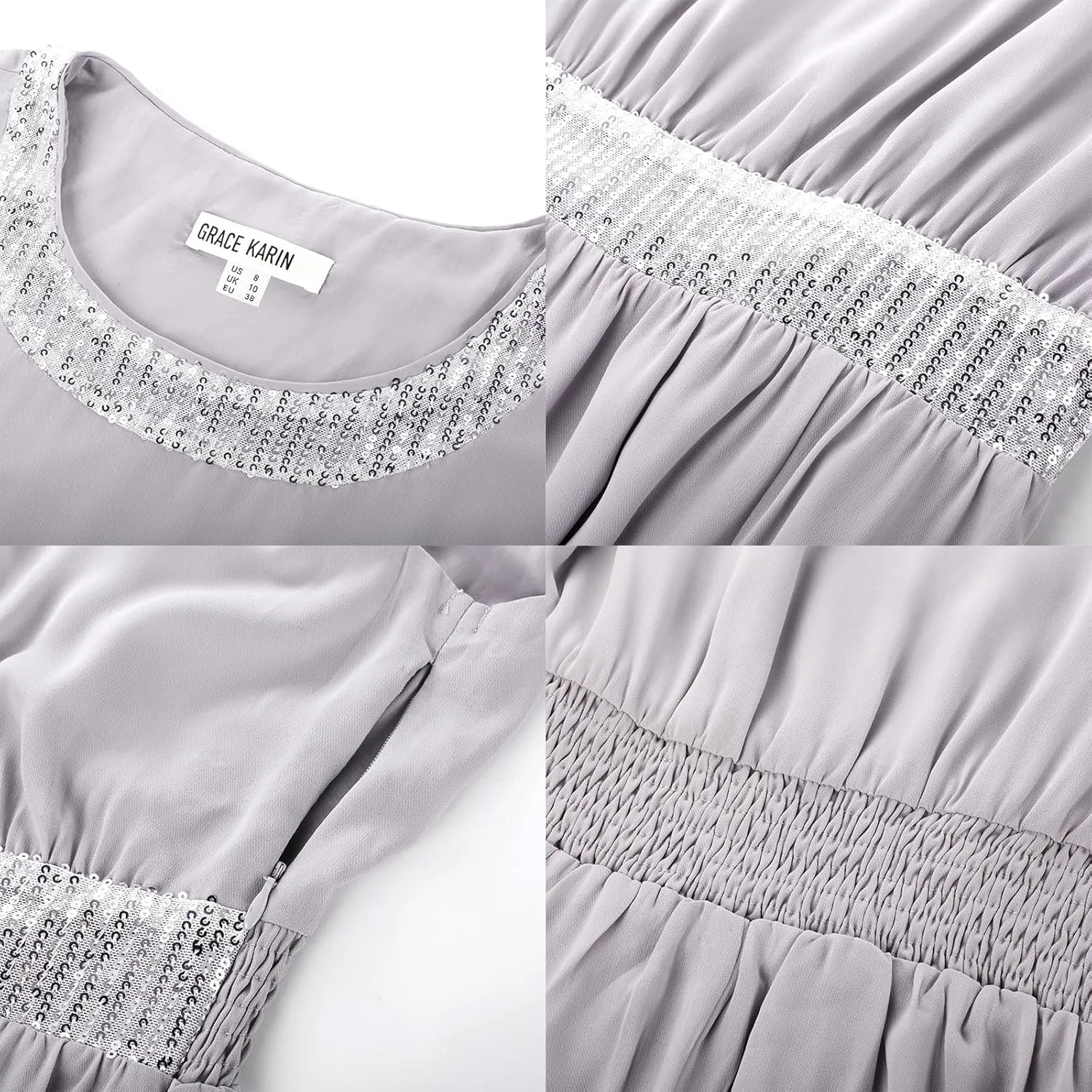 GRACE KARIN Women's Formal Dresses Mother of The Bride Dresses for Wedding Party Cocktail Dress Two Piece Dress Sequin Dress